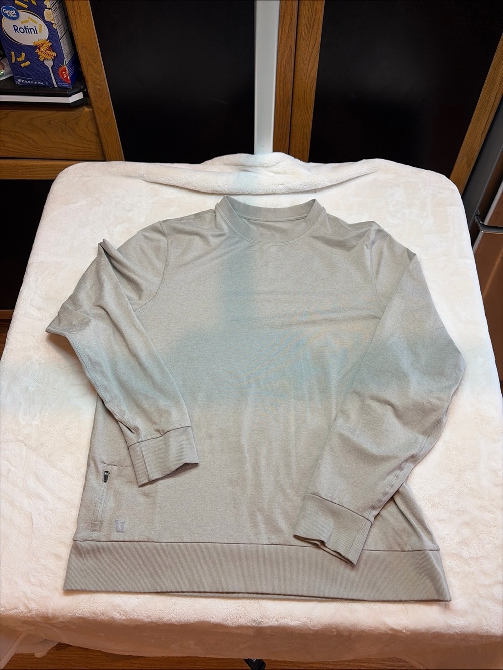 Men's VUORI Beige Ponto Performance Crew Sweater Size XL